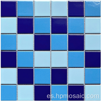 azulejos de porcelana azul mixta